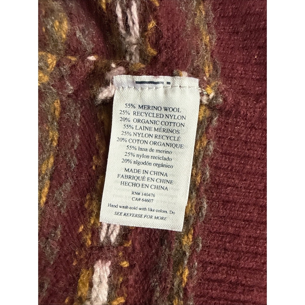 FAHERTY Highland Fair Isle Puff Sleeve Sweater Womens S Gray Merino Wool Blend - Picture 7 of 13